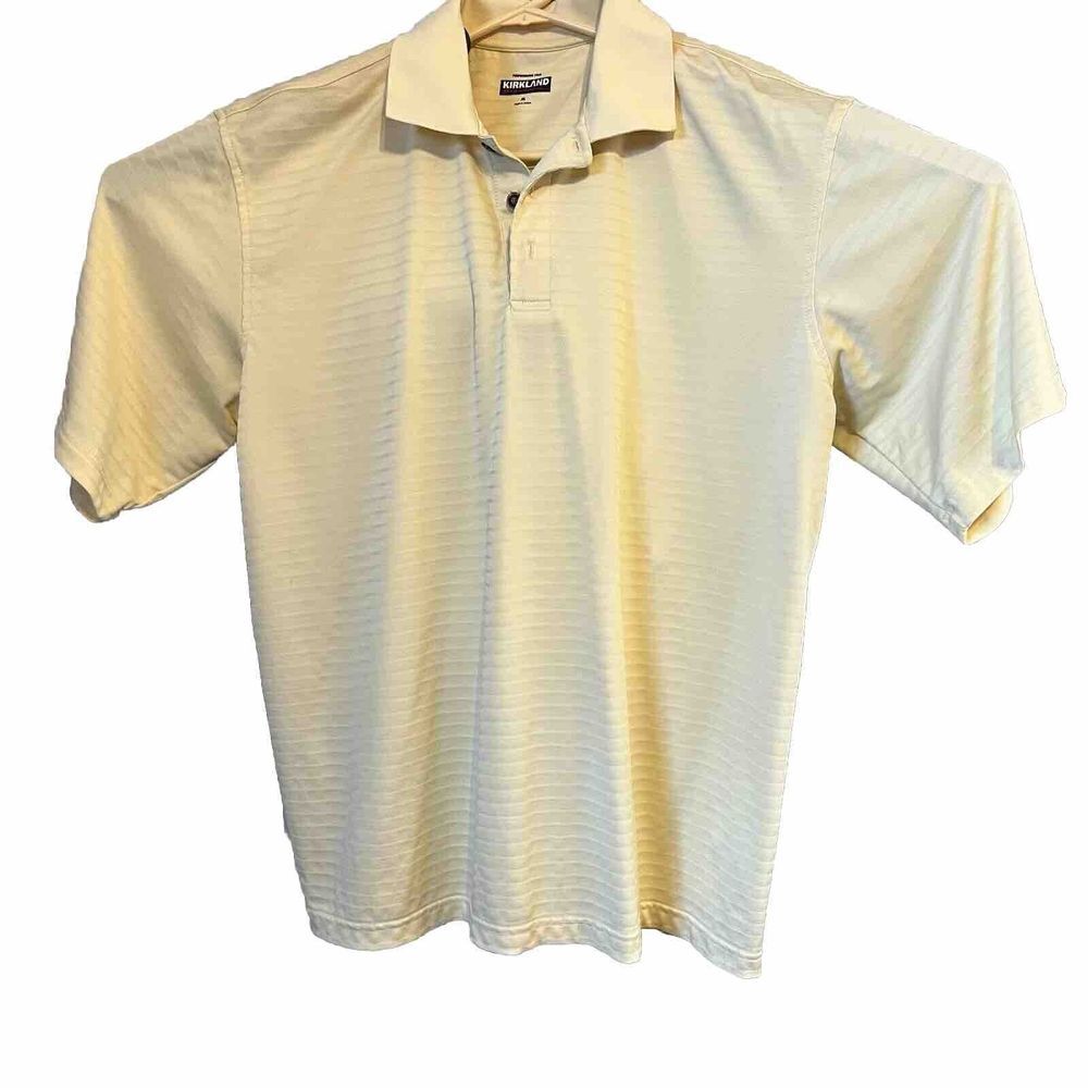 Kirkland Polo  Golf Shirt Mens‎ X-Large Yellow Short Sleeve Performance Knit